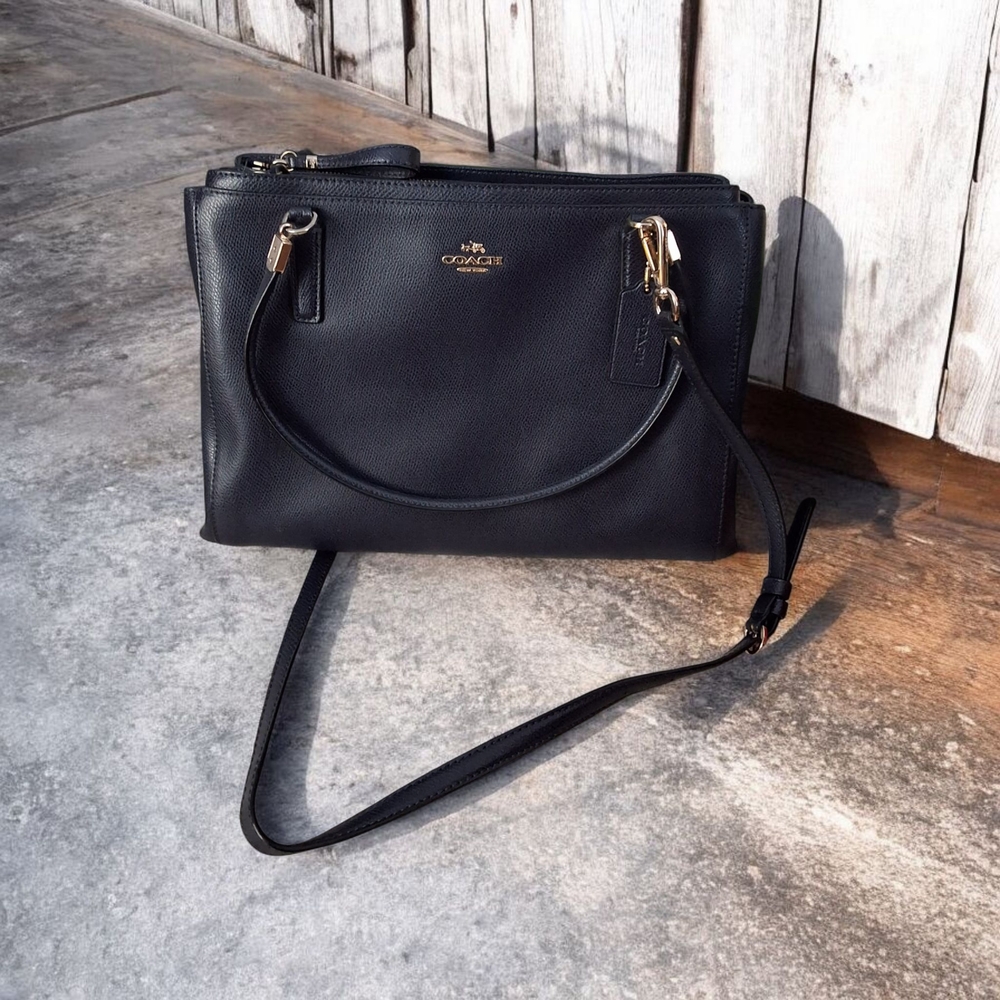 Authentic Coach Deep Navy Blue Leather Christie Crossbody Bag